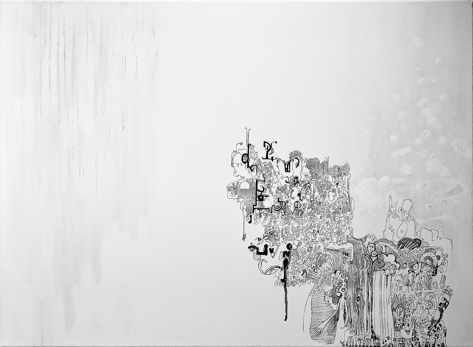 Feutre + acrylique sur toile