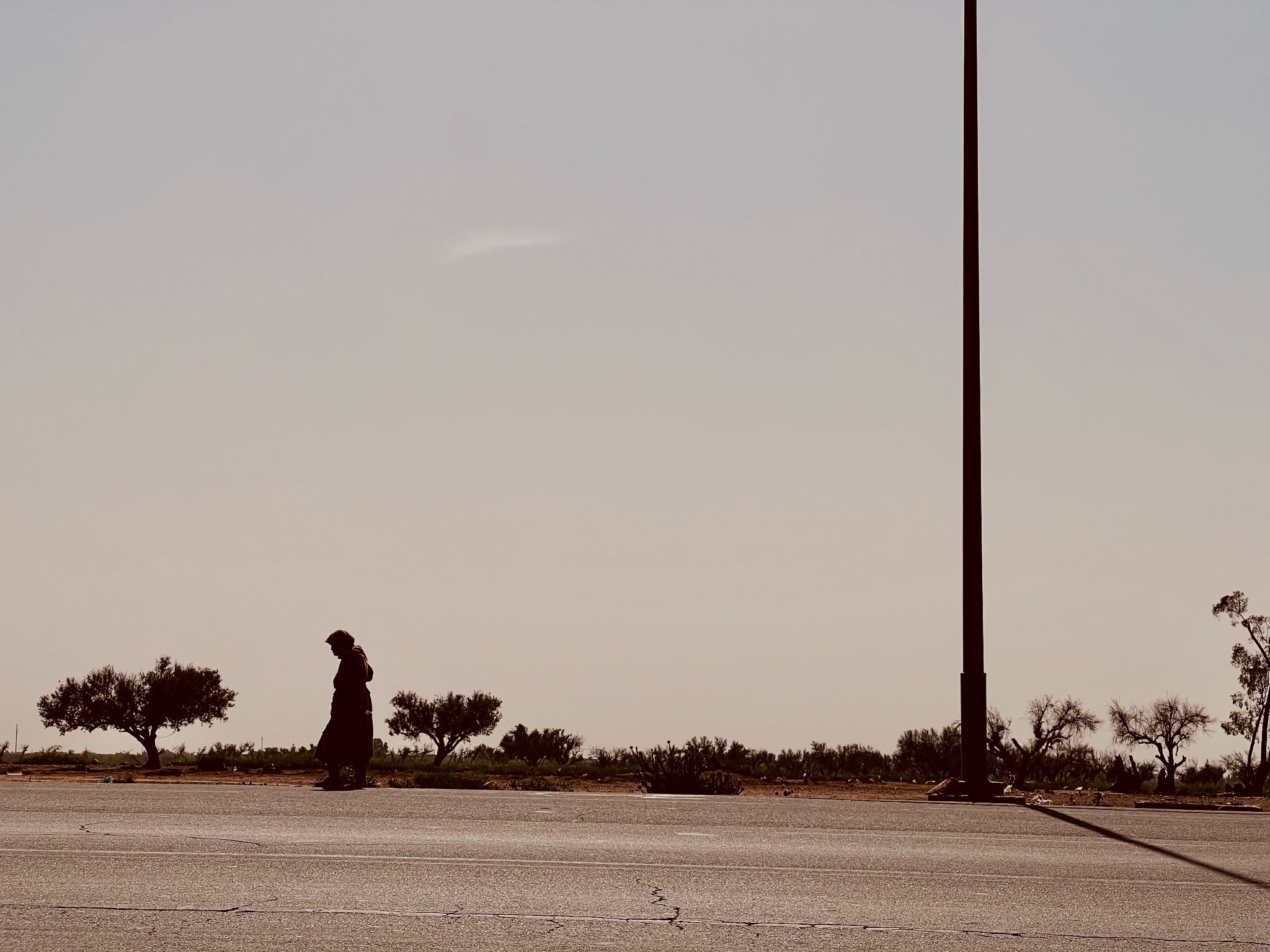 Une silhouette dans un paysage ouvert
